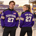 Personalized Baltimore Football Quarter Zip Pullover Sweatshirt, Sports Fan Gift