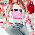 Pucker Up Buttercup Grunge Valentines Graphic Tee
