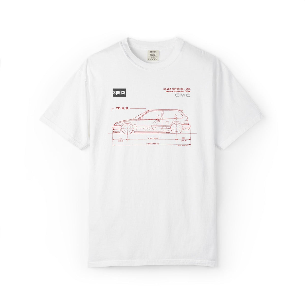Vintage 1991 Honda Civic Blueprint Tee