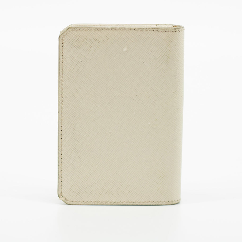 Prada Ivory Saffiano Leather Card Case #1868