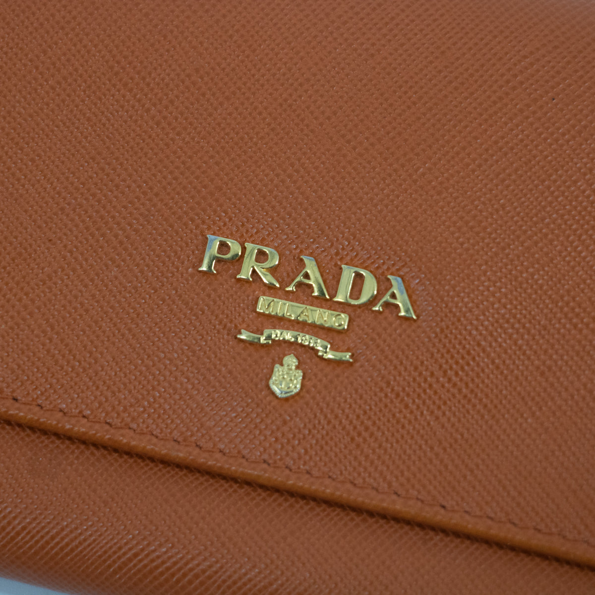 Prada Orange Saffiano Leather Long Wallet #2270