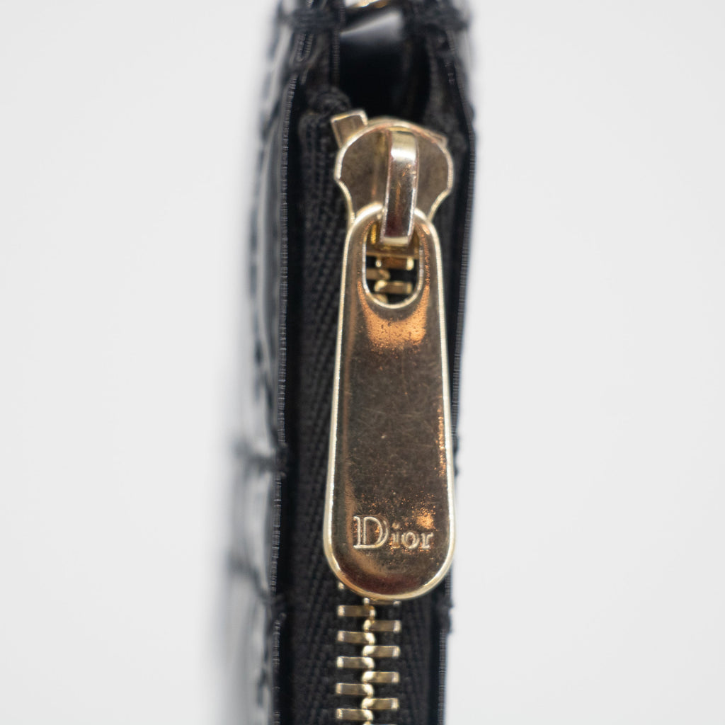 Christian Dior Black Cannage Patent Leather Coin Case #2274