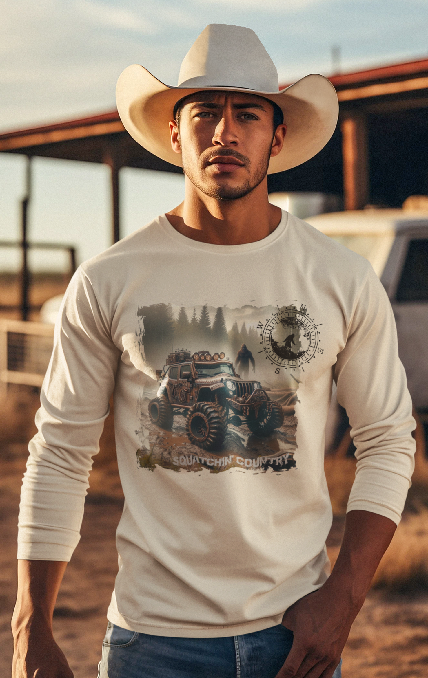 Rustic Bigfoot Jeepin Squatchin' Country T-Shirt