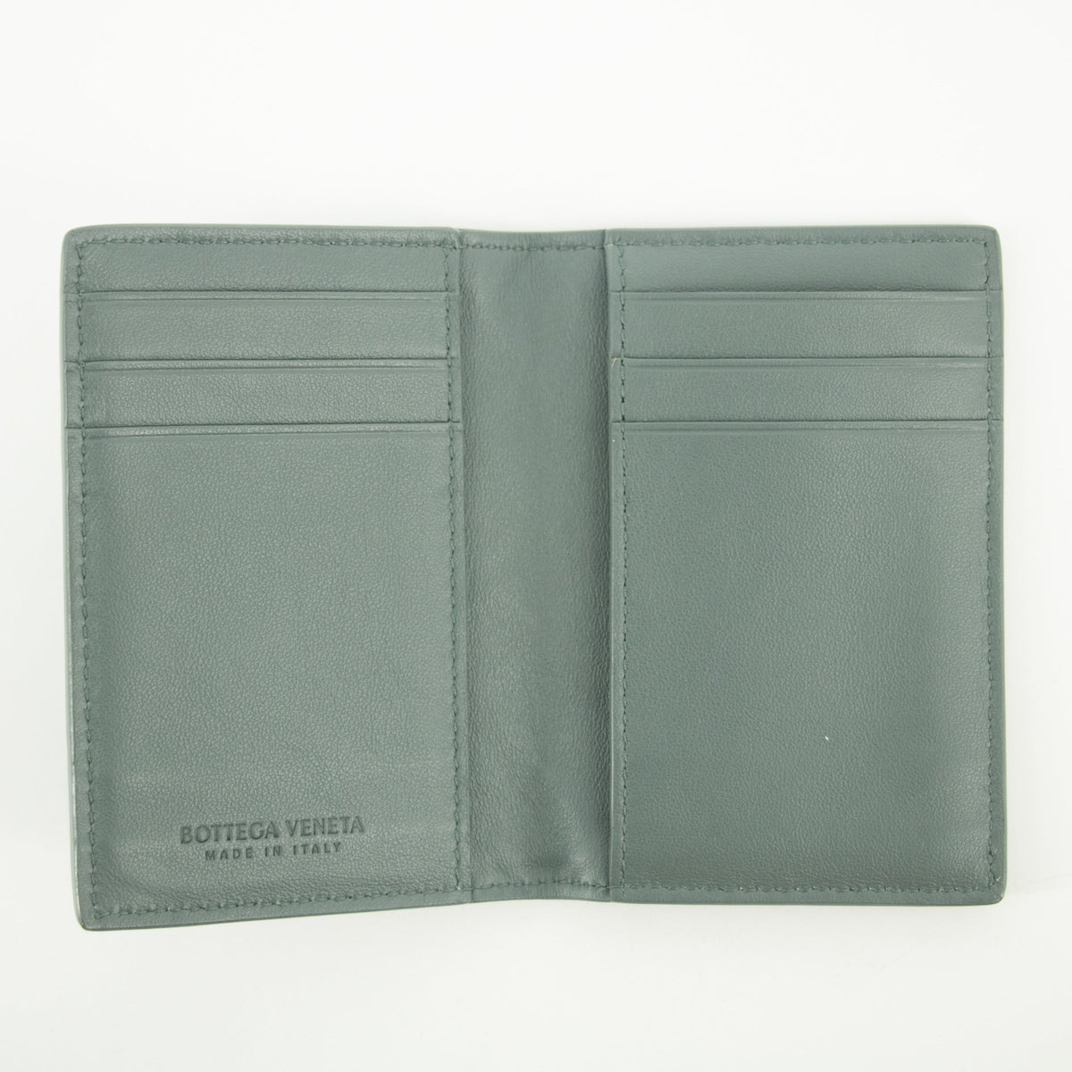 Bottega Veneta Gray Intecciato Leather Card Case #2392