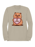 Adorable Wombat Valentine Design Women's Sweatshirt