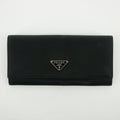 Prada Black Tessuto Nylon Long Wallet #2641