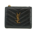 YSL Saint Laurent Black Cassandre Matelasse Bifold Wallet #2965