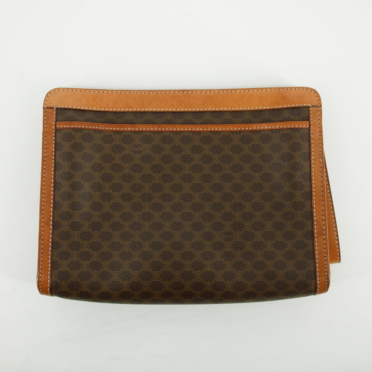Celine Paris Brown Macadam Wristlet Clutch #2999