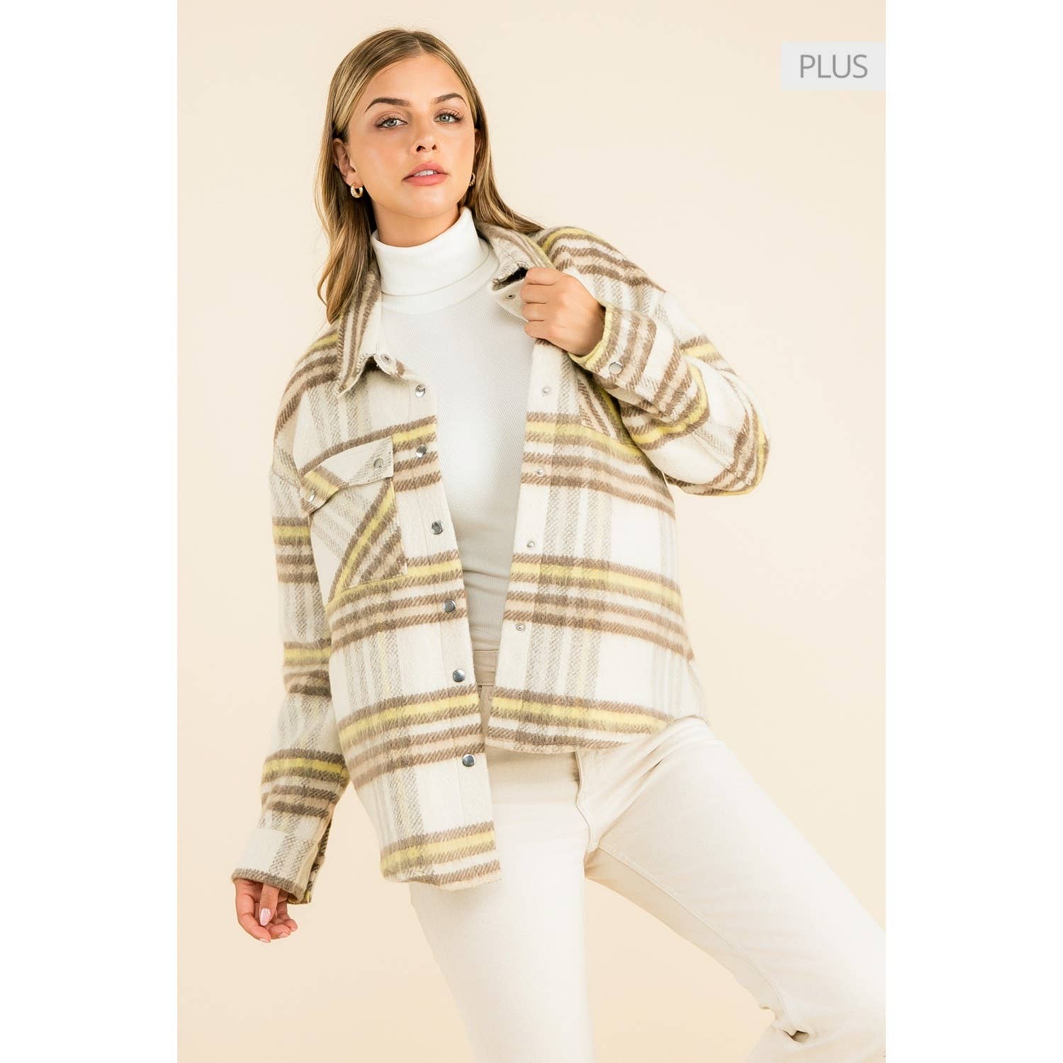 /Size Xl/ Plaid Button Up Jacket