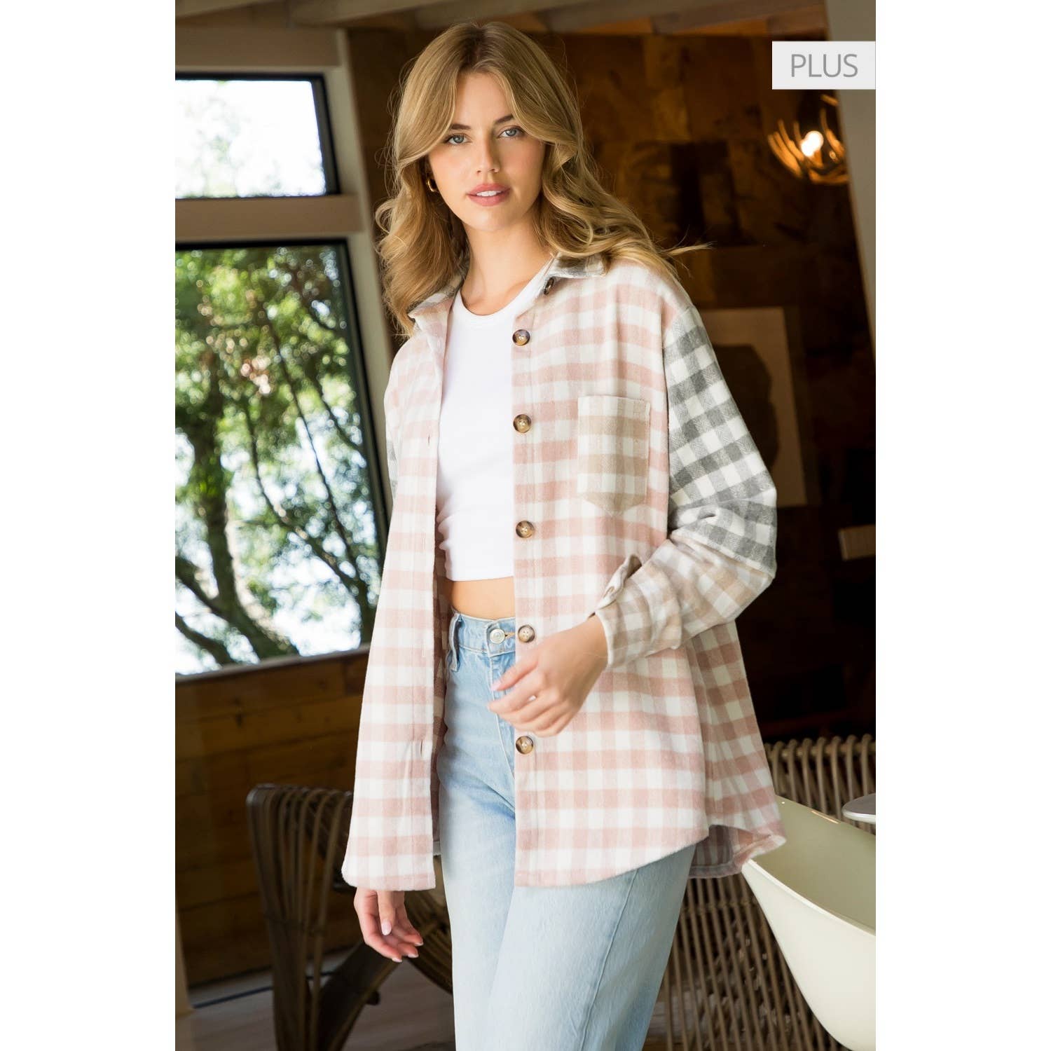 /Size Xl/ Checkered Button Up Jacket