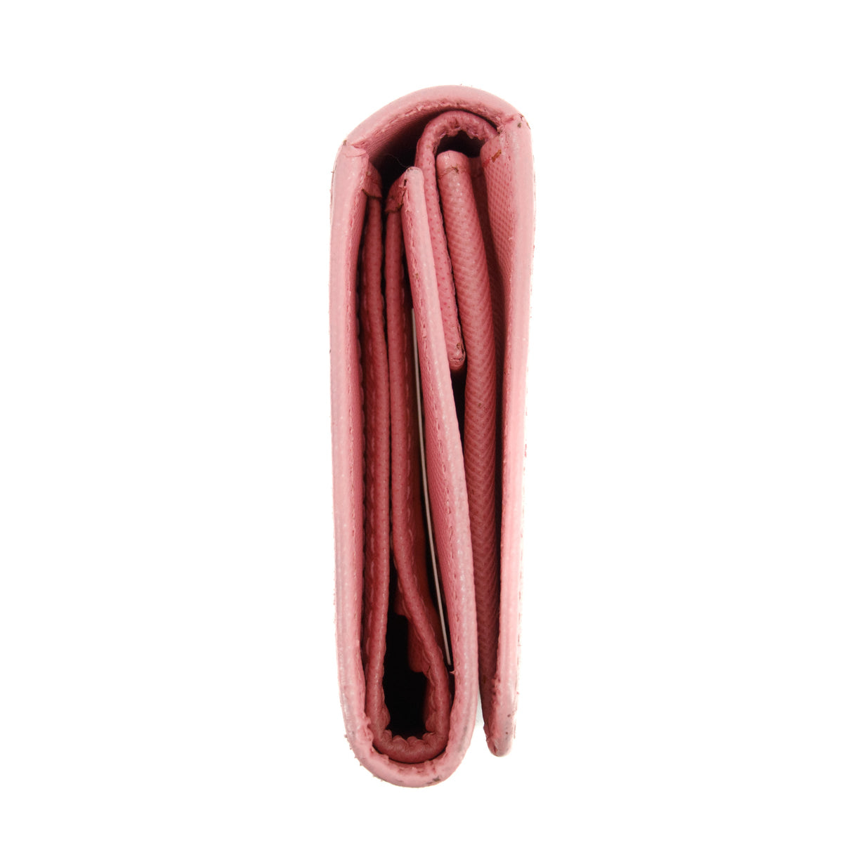 Prada Pink Saffiano Leather Compact Wallet #3010