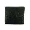 Christian Dior Black Leather Compact Wallet #3081