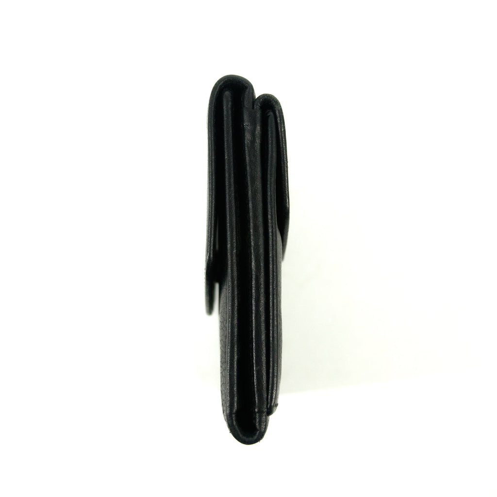 Christian Dior Black Leather Compact Wallet #3081
