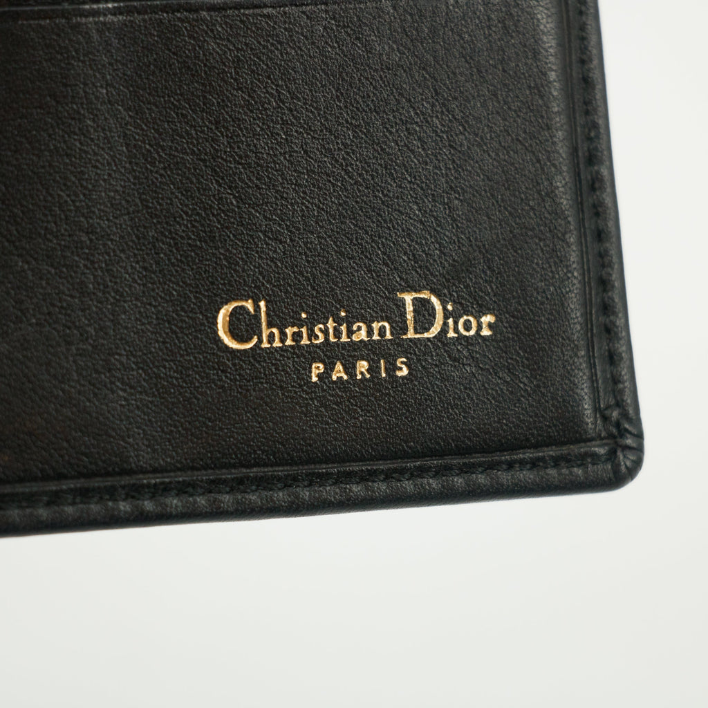Christian Dior Black Leather Compact Wallet #3081