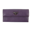 Prada Saffiano Leather Purple Long Wallet #3082