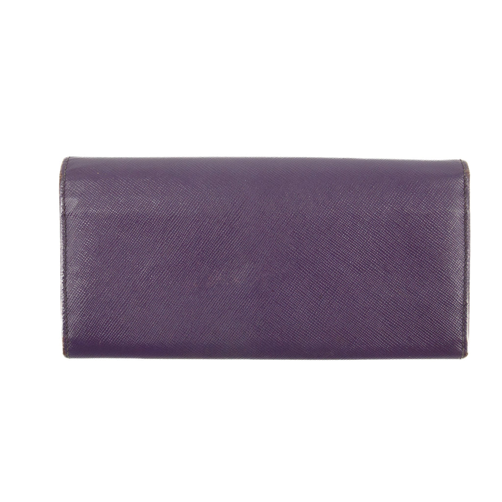 Prada Saffiano Leather Purple Long Wallet #3082