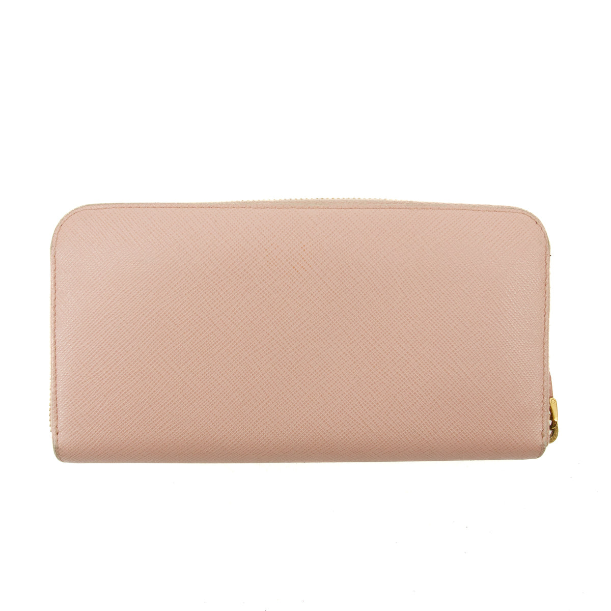 Prada Saffiano Light Pink Bow Zip Around Wallet #3117