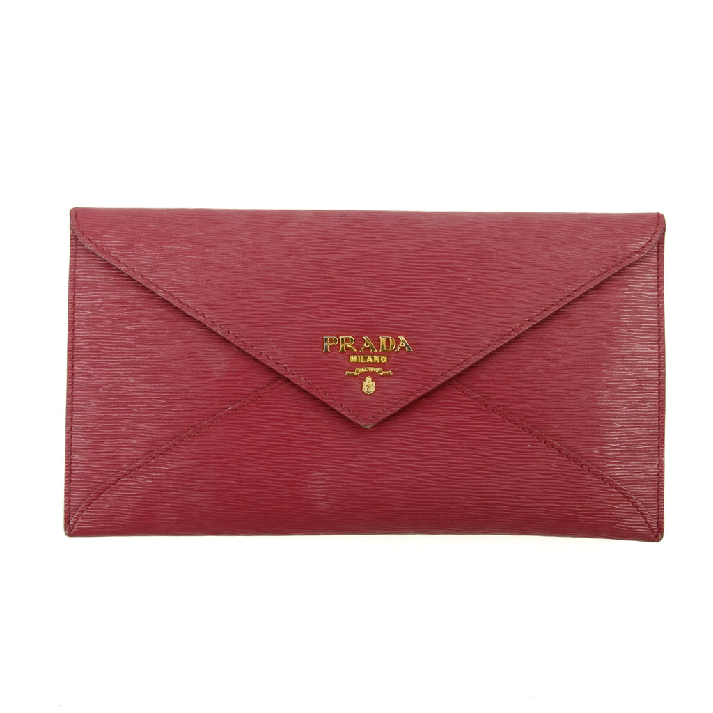 Prada Pink Envelope Vitello Move Busta Con Pattina Wallet #3123