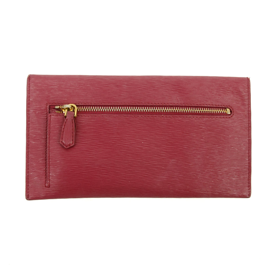 Prada Pink Envelope Vitello Move Busta Con Pattina Wallet #3123