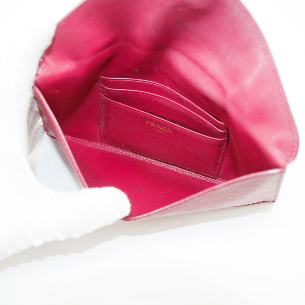 Prada Pink Envelope Vitello Move Busta Con Pattina Wallet #3123