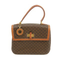 Celine Vintage Macadam Brown PVC Top Handle Handbag #3170
