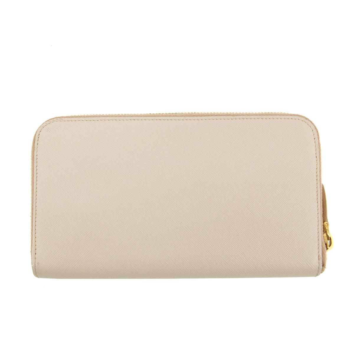 Prada Saffiano Leather Beige Zip Around Wallet #3230