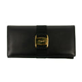 Salvatore Ferragamo Black Leather Bifold Long Wallet #3295
