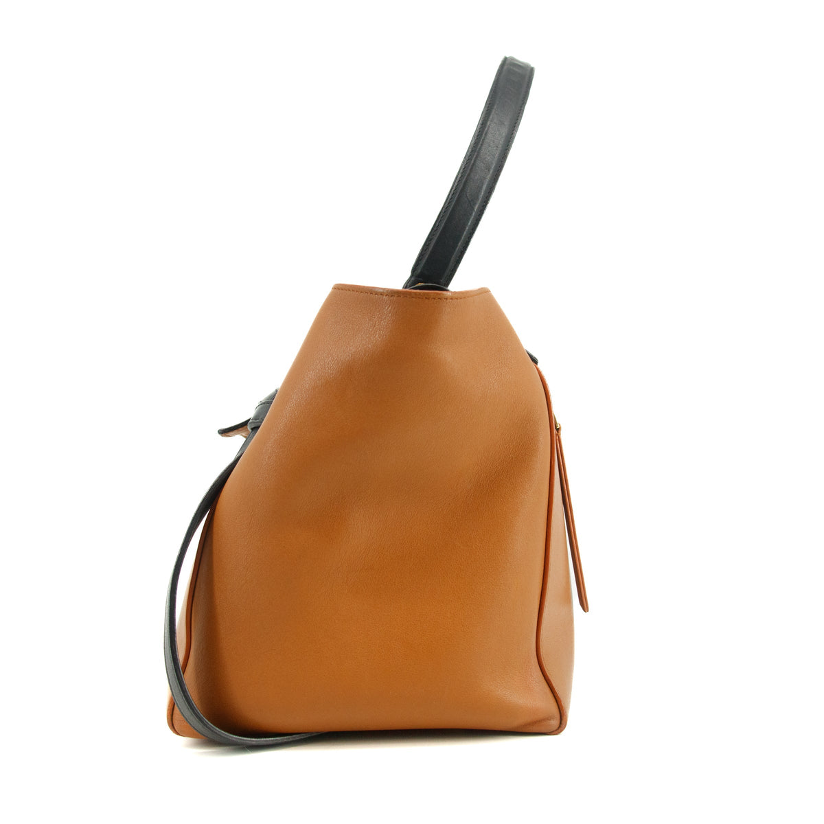 Celine Bicolor Smooth Calfskin Carmel x Black Handbag #3312