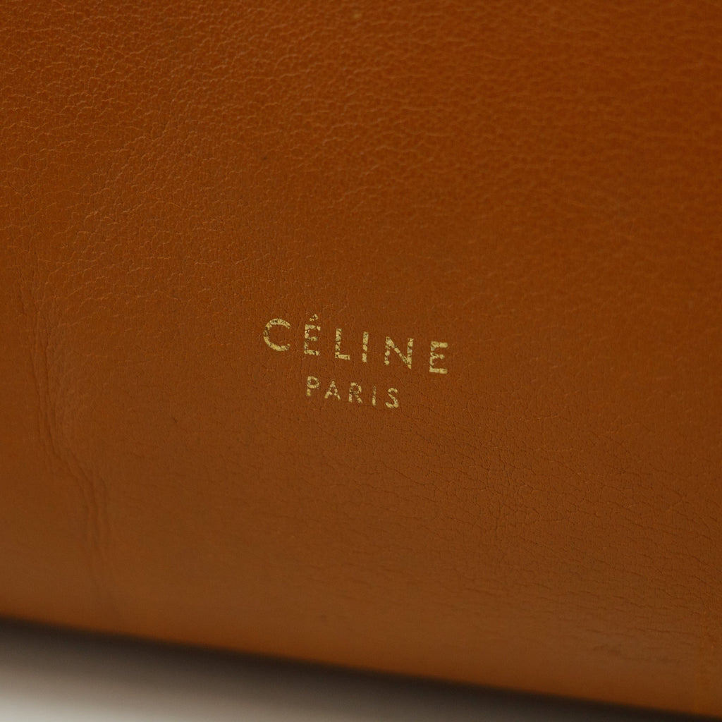 Celine Bicolor Smooth Calfskin Carmel x Black Handbag #3312