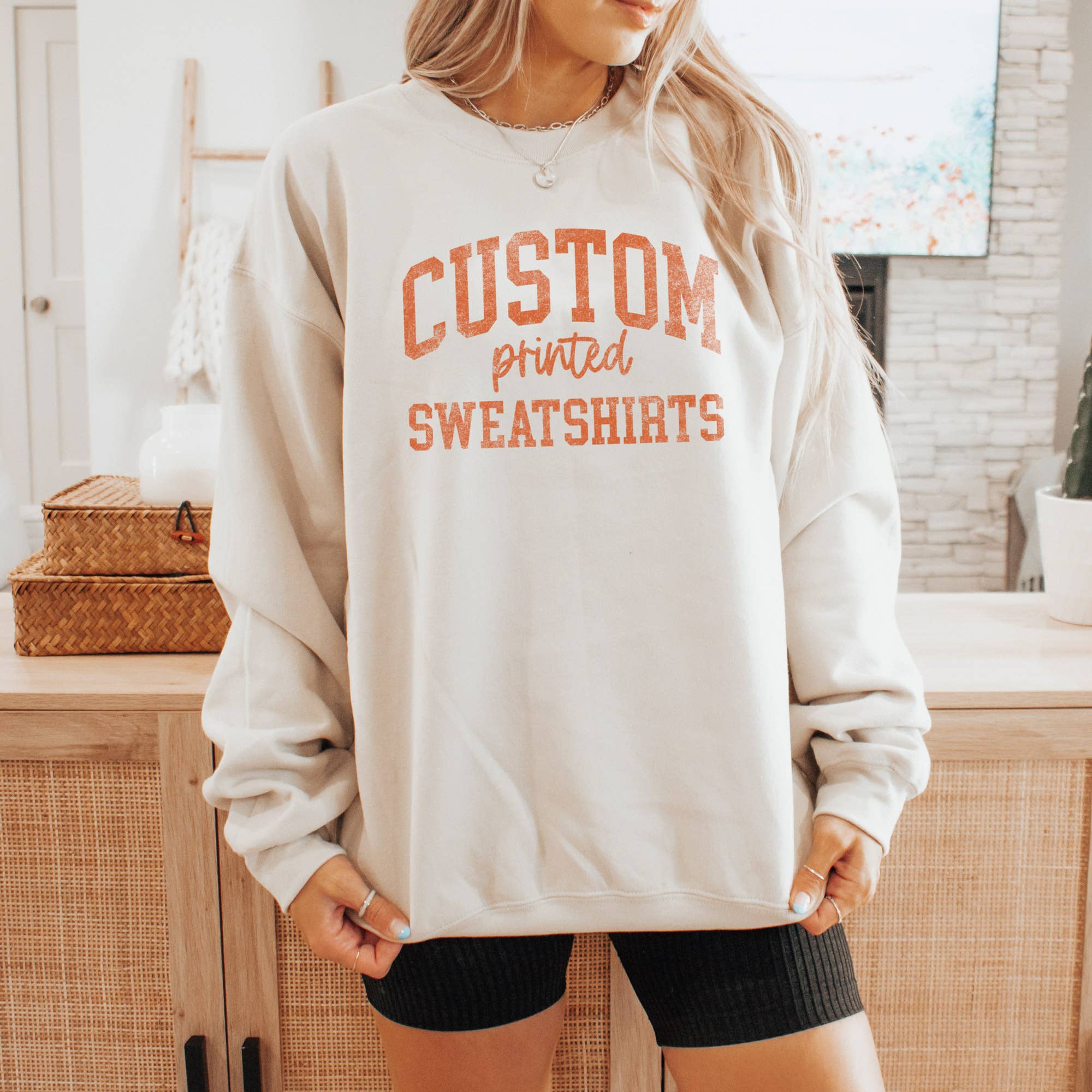 Custom Crewneck Sweatshirt with Your Name Location or Logo