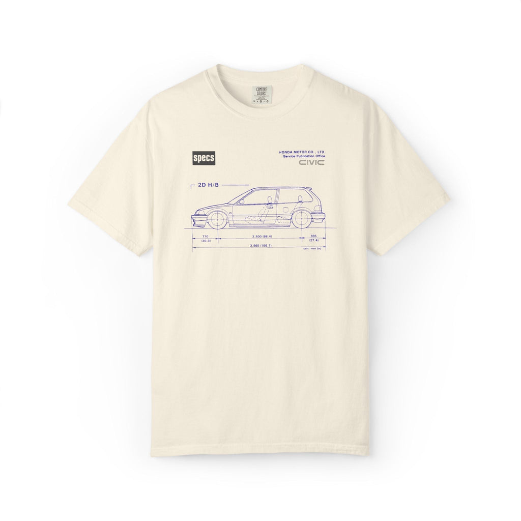 Vintage 1991 Honda Civic Blueprint Tee