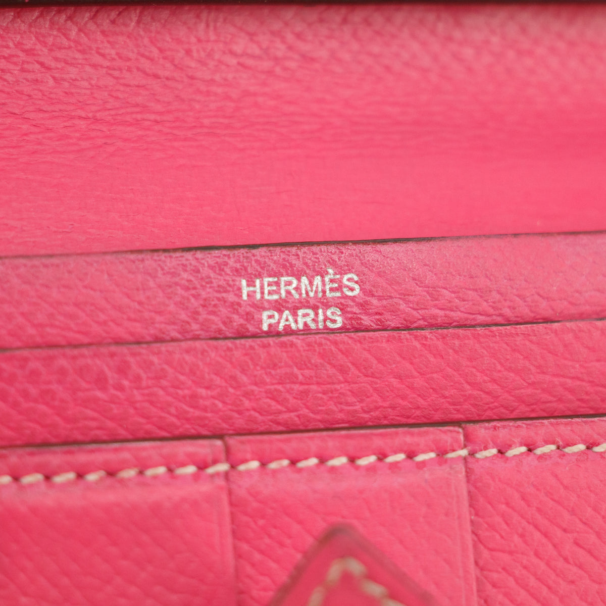 Hermes Burgundy Leather Bearn Soufflet Wallet #3397