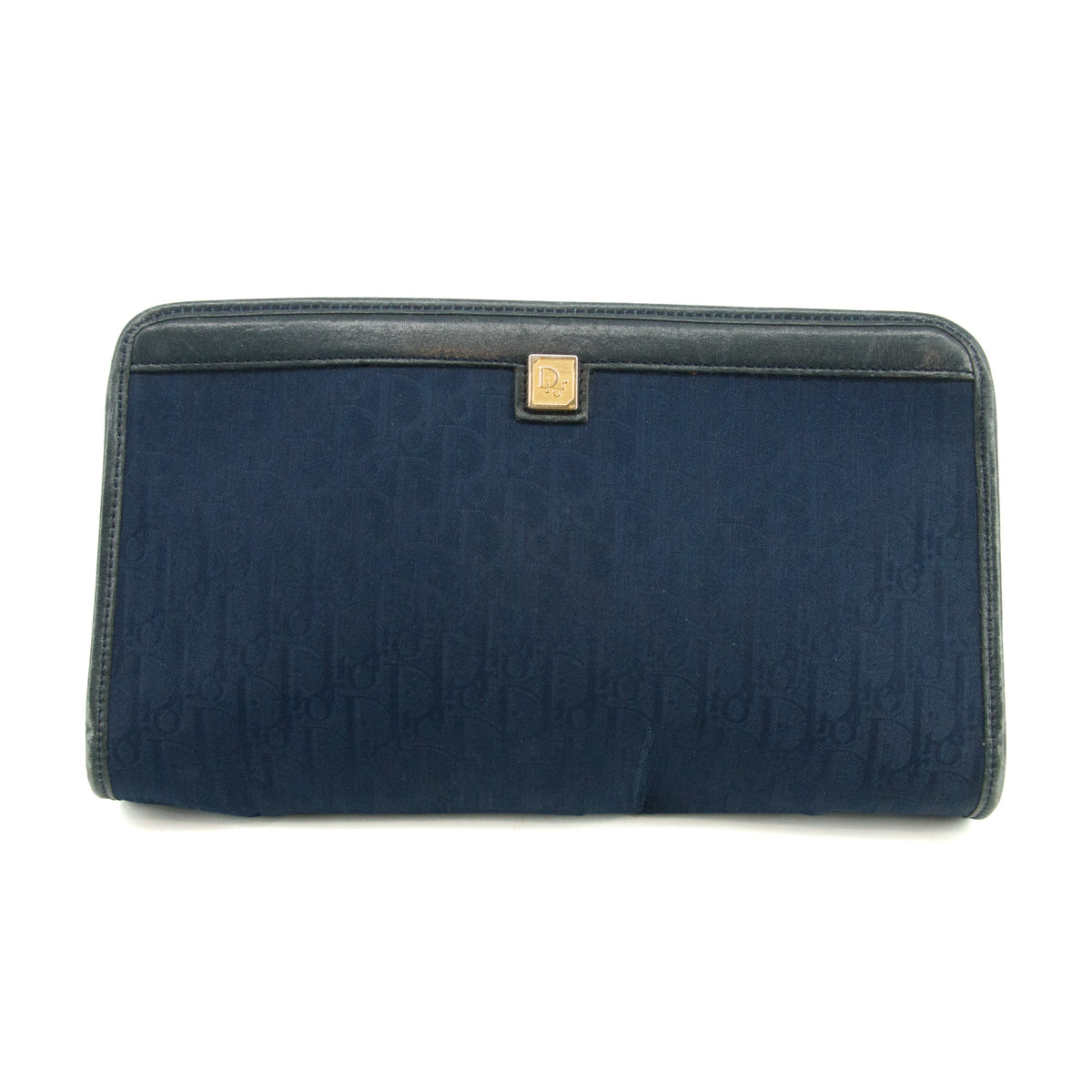Christian Dior Vintage Trotter Blue Canvas Pouch #3439