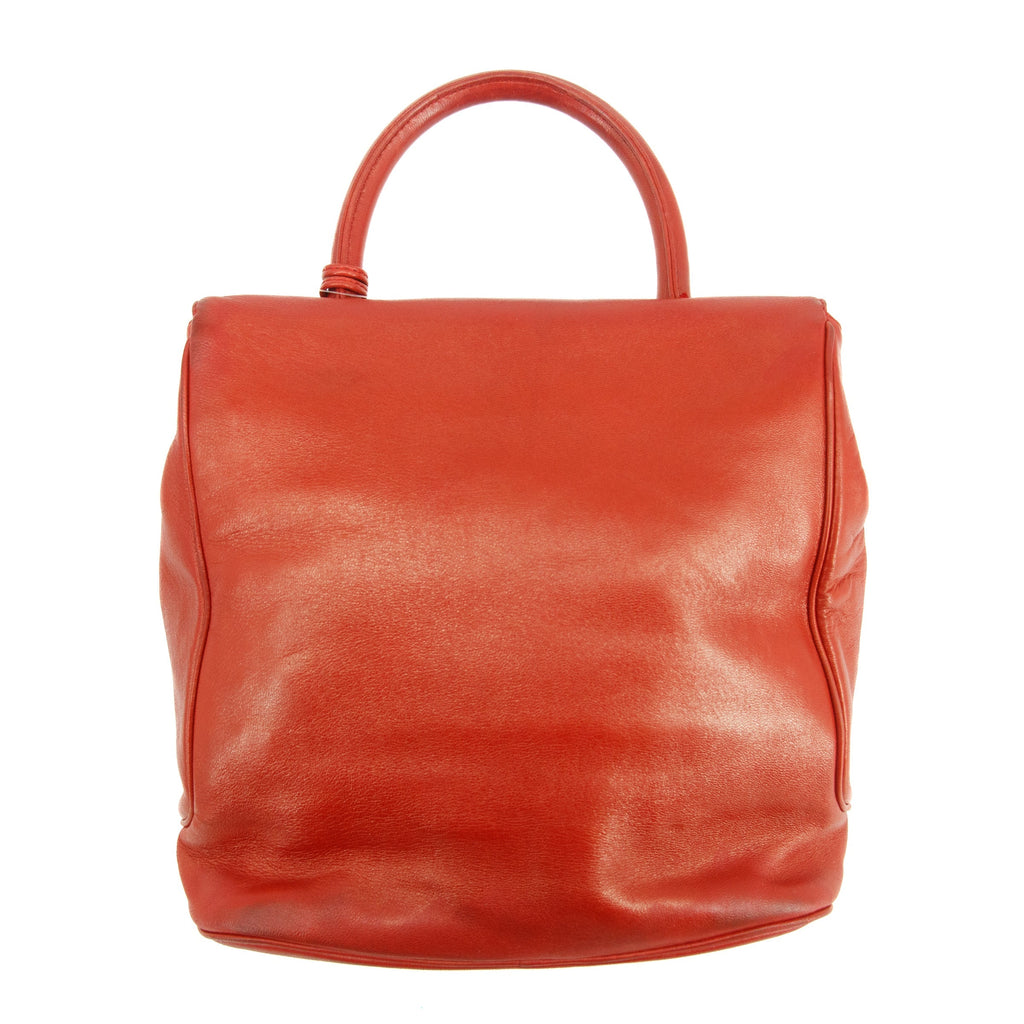 Christian Dior CD Red Leather Vintage Handbag #3446