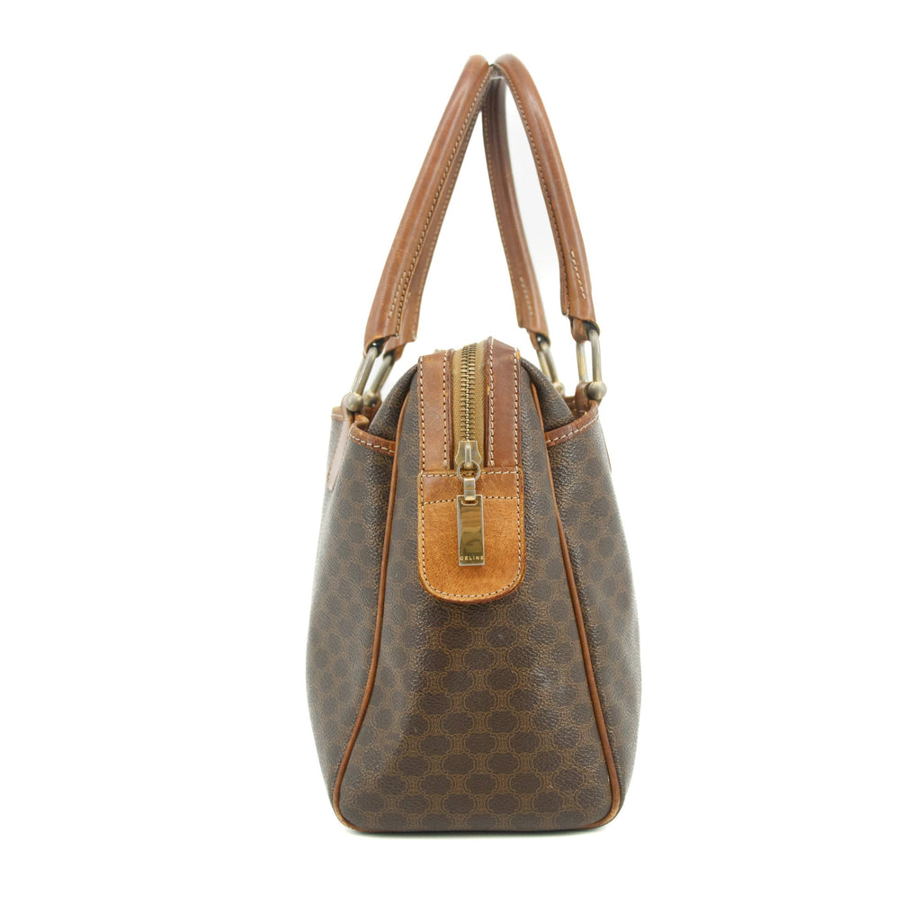 Celine Brown Macadam PVC x Leather Handbag #3540