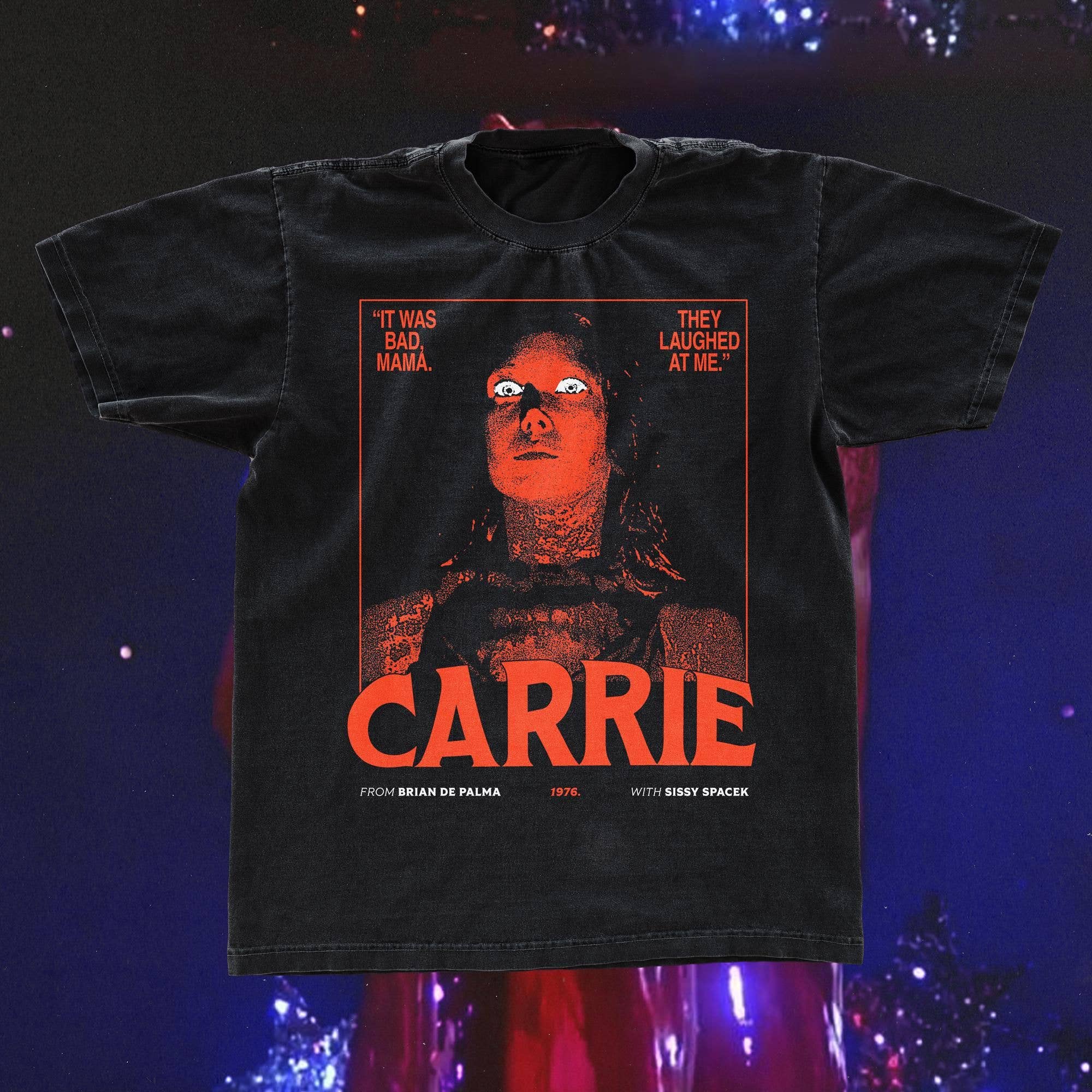 Carrie 1976 Retro Horror Movie Tee Shirt Gildan 5000