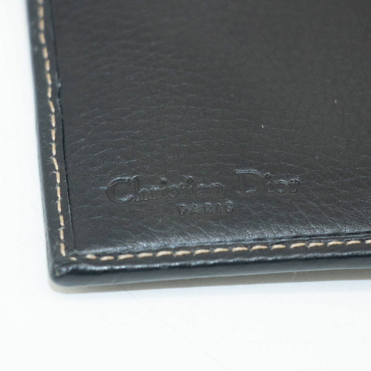 Christian Dior Saddle Black Leather Long Trifold Wallet #3690