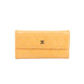 Chanel CC Cocomark Patent Orange Long Wallet #3694