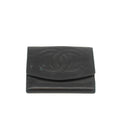 Chanel Black Lambskin Coco Mark Compact Wallet #3701