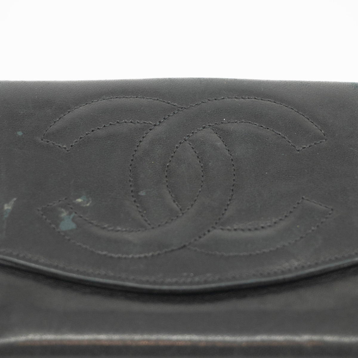 Chanel Black Lambskin Coco Mark Compact Wallet #3701