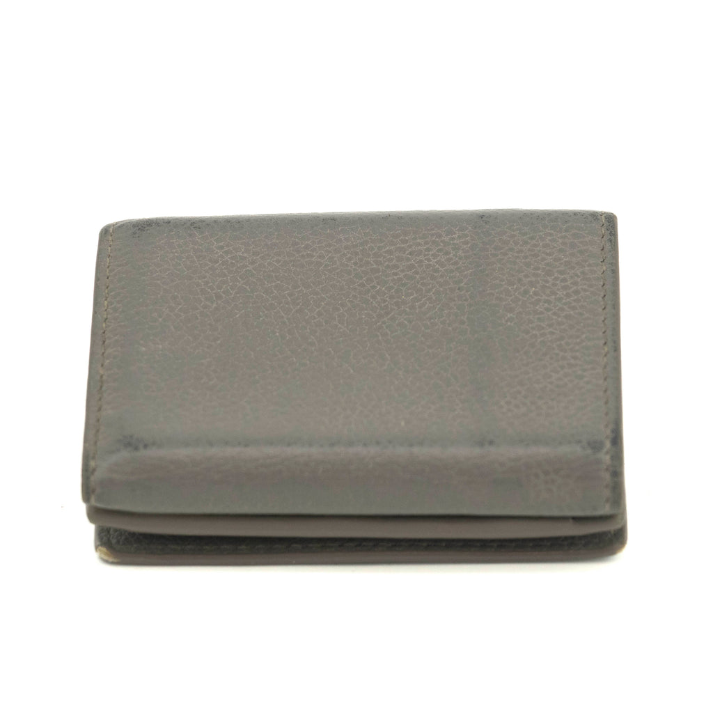 Saint Laurent YSL Grey Leather Trifold Compact Wallet #3703