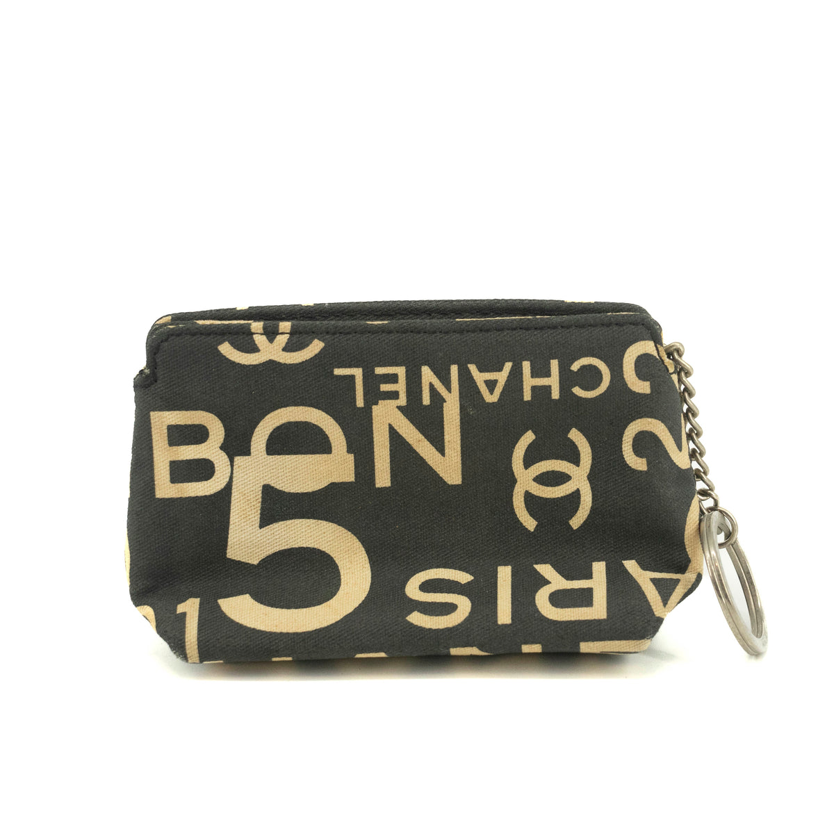 Chanel Canvas Logo Blue Zip Pouch #3710