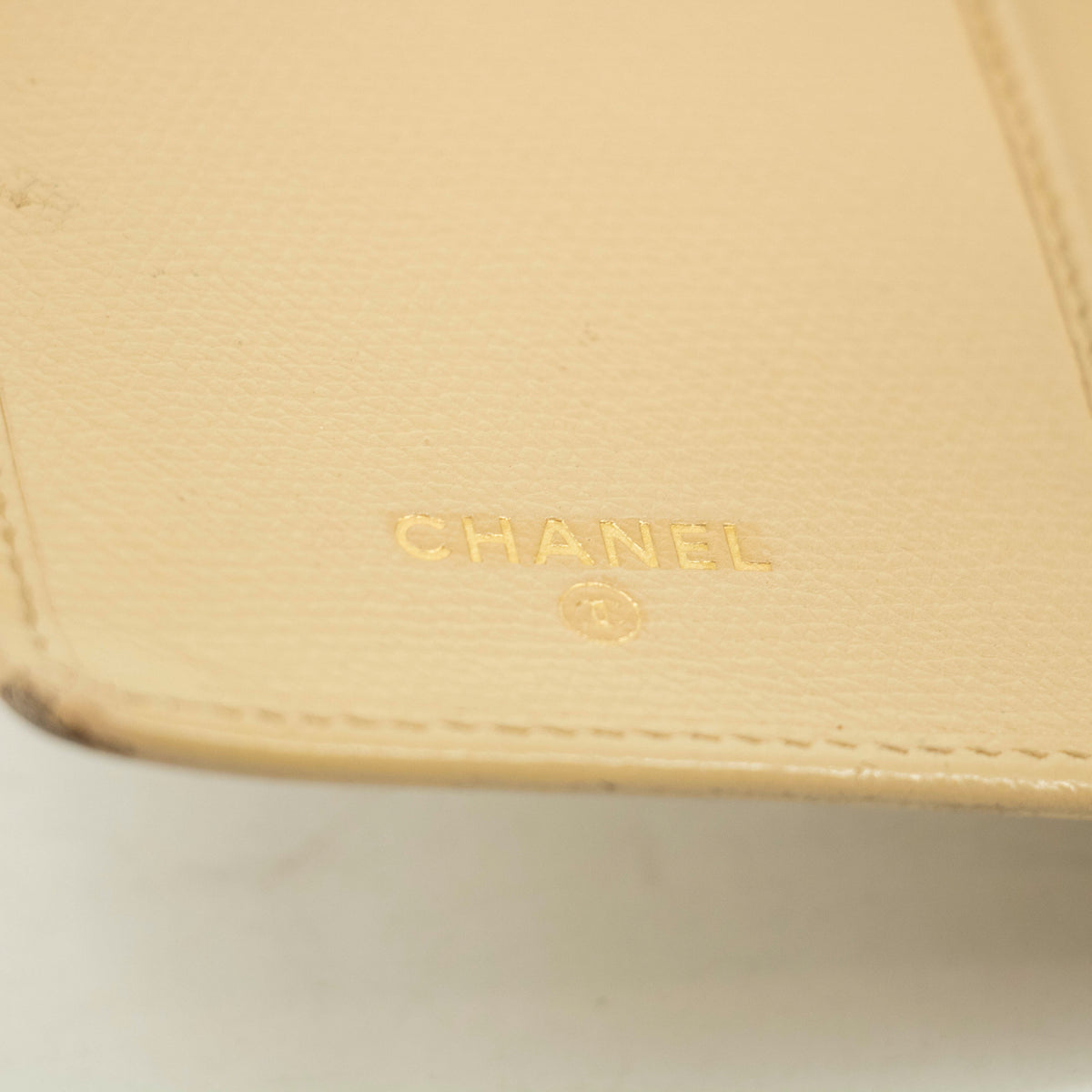 Chanel Beige Leather Long Bifold Wallet #3719