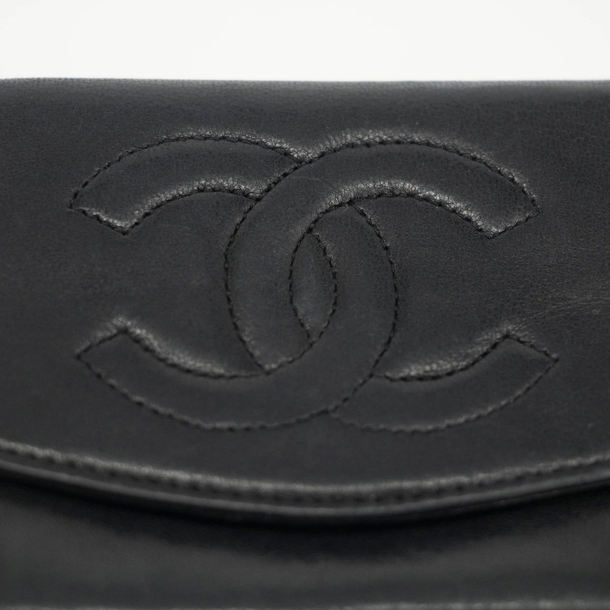 Chanel Lambskin Black Compact Case #3721