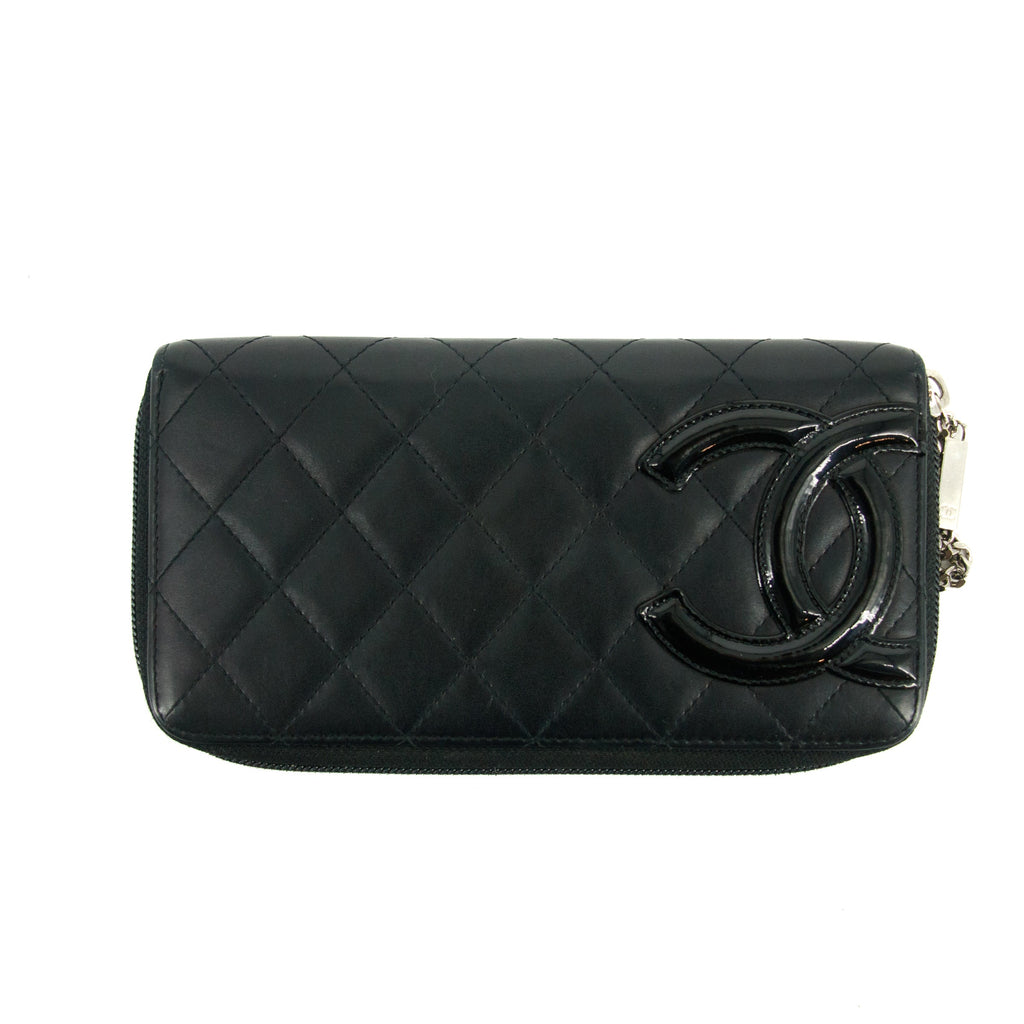 Chanel Cambon CC Black Zip Around Wallet 14 Series #3731