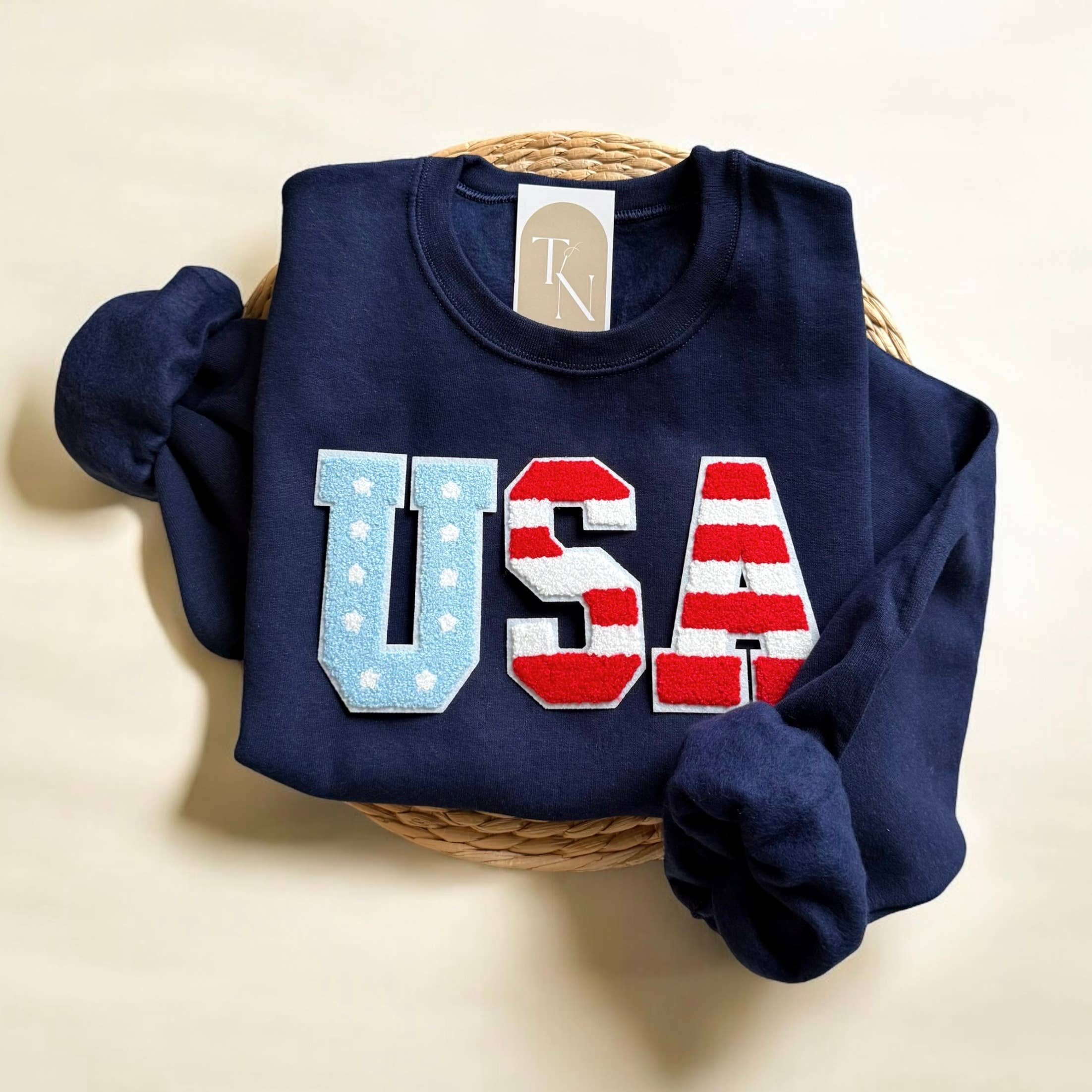 4th of July USA Crewneck Sweatshirt,Independence Day Apparel