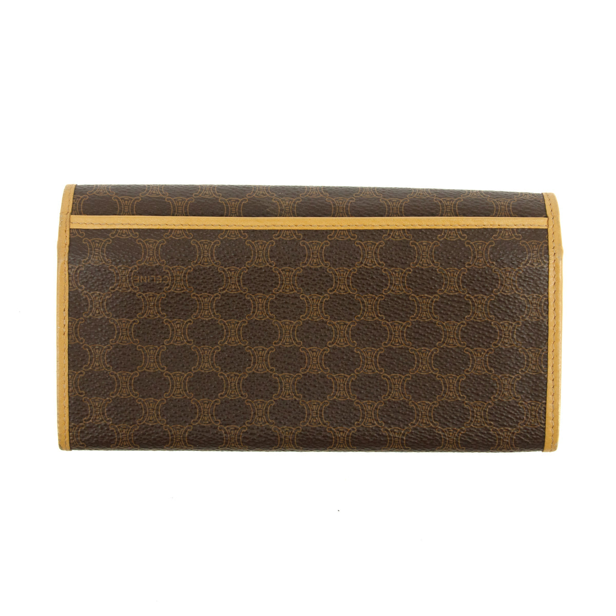 Celine Vintage Macadam PVC Brown Long Wallet #3810