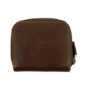 Prada Vintage Brown Leather Compact Zip Wallet #3816