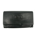 Christian Dior Vintage Black Leather Long Wallet #3818