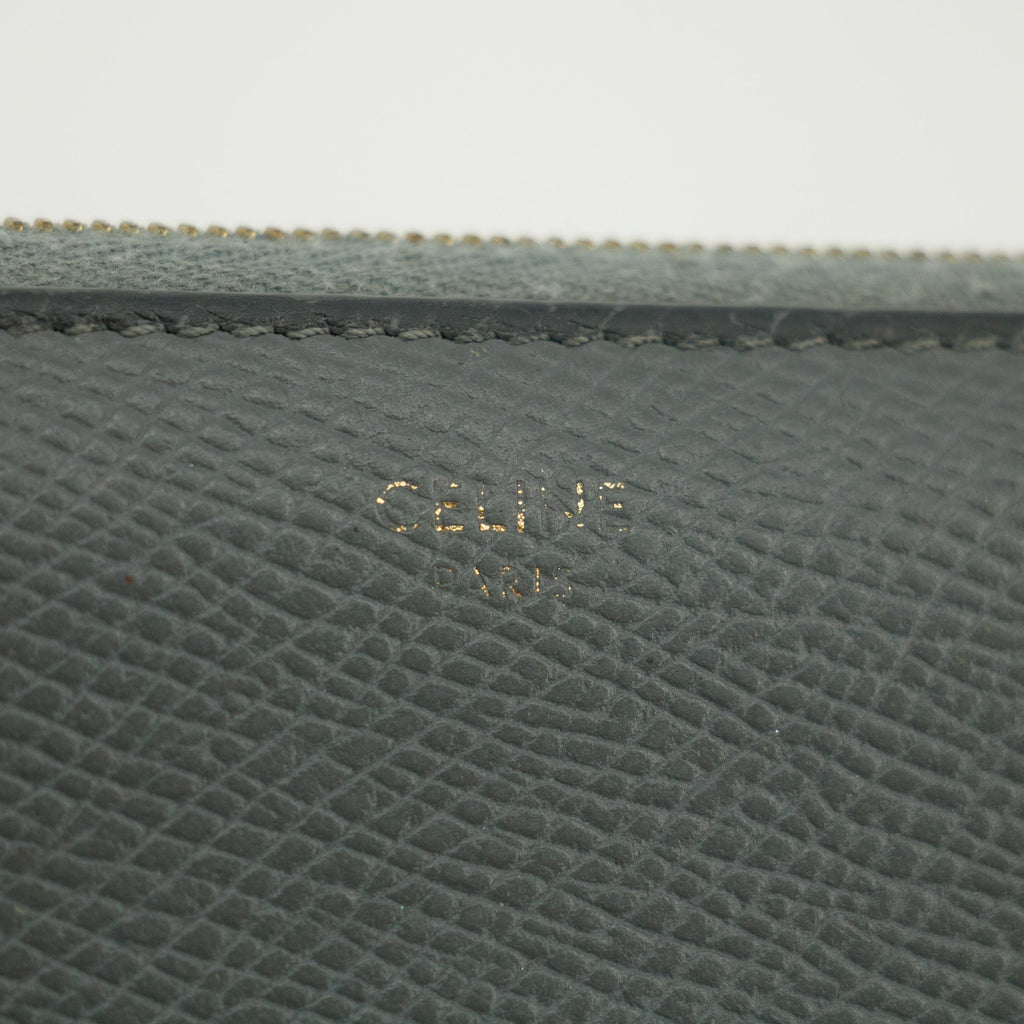 Celine Grey Leather Zippy Long Wallet #3821